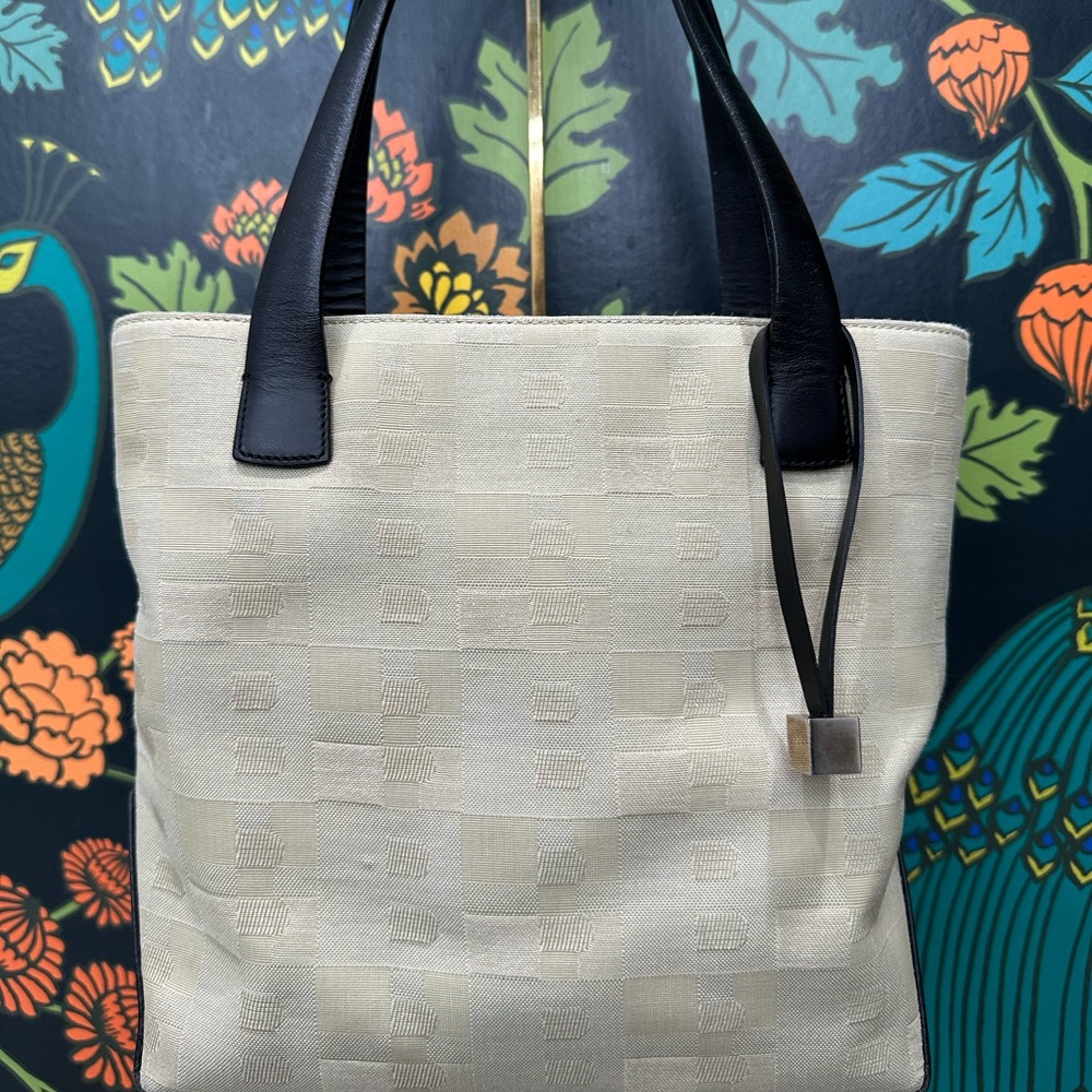 Bally Vintage Jacquard Logo Tote with Leather Trim – Made in Italy - Picture 5 of 15